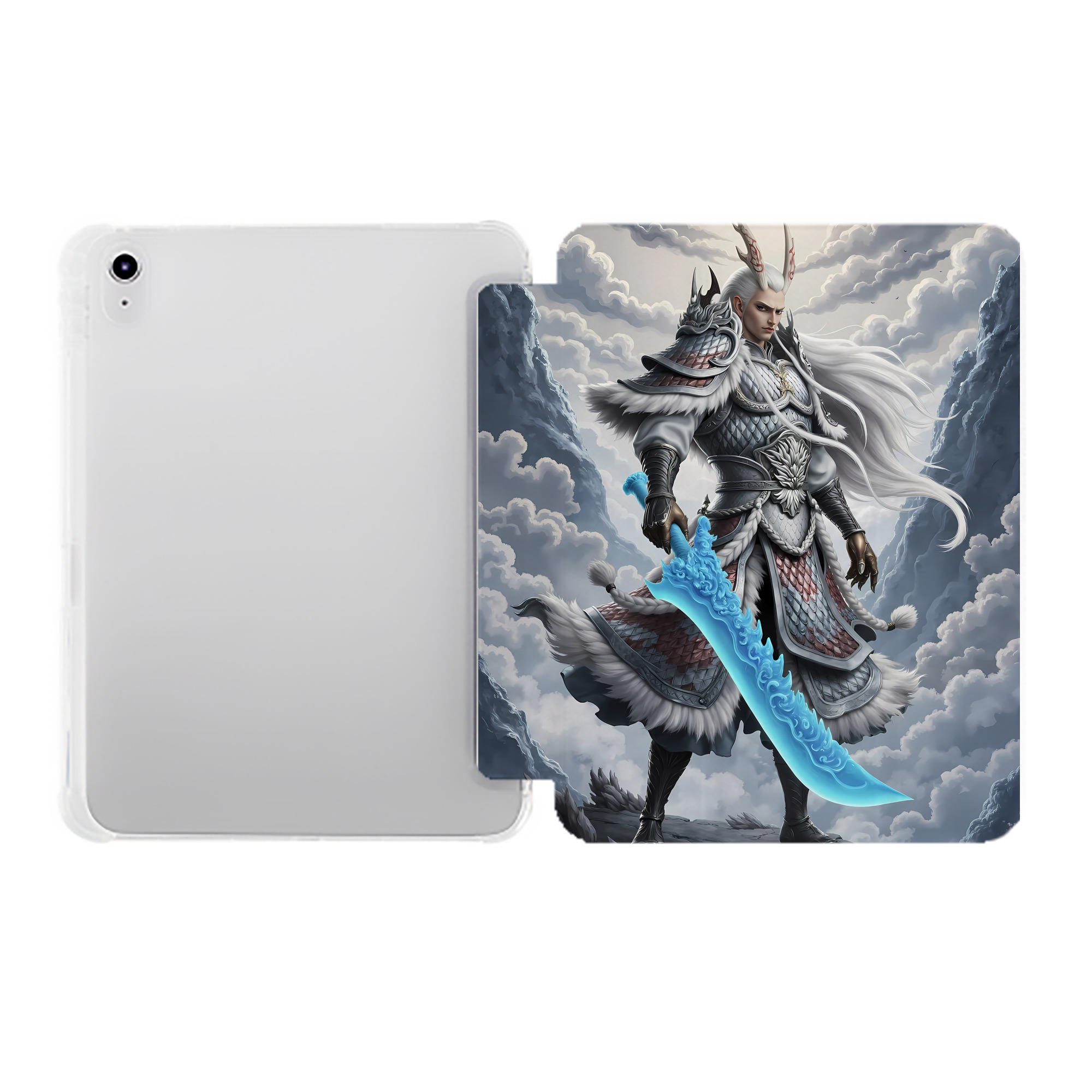 （画像用） Ne Zha 2 ナタ 魔童の大暴れ IPad ケース ペン収納付き 三つ折りスタンド PUレザー×シリコン 対応機種9.5/10.5/10.9インチ